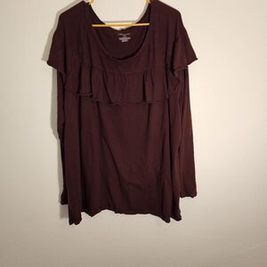 26/28 Lane Bryant Maroon Long Sleeve Tshirt